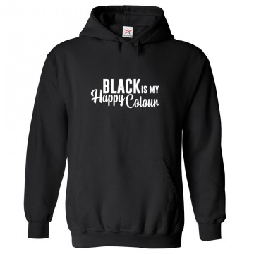 Black Is My Happy Colour Unisex Classic Kids and Adults Pullover Hooded Sweatshirt